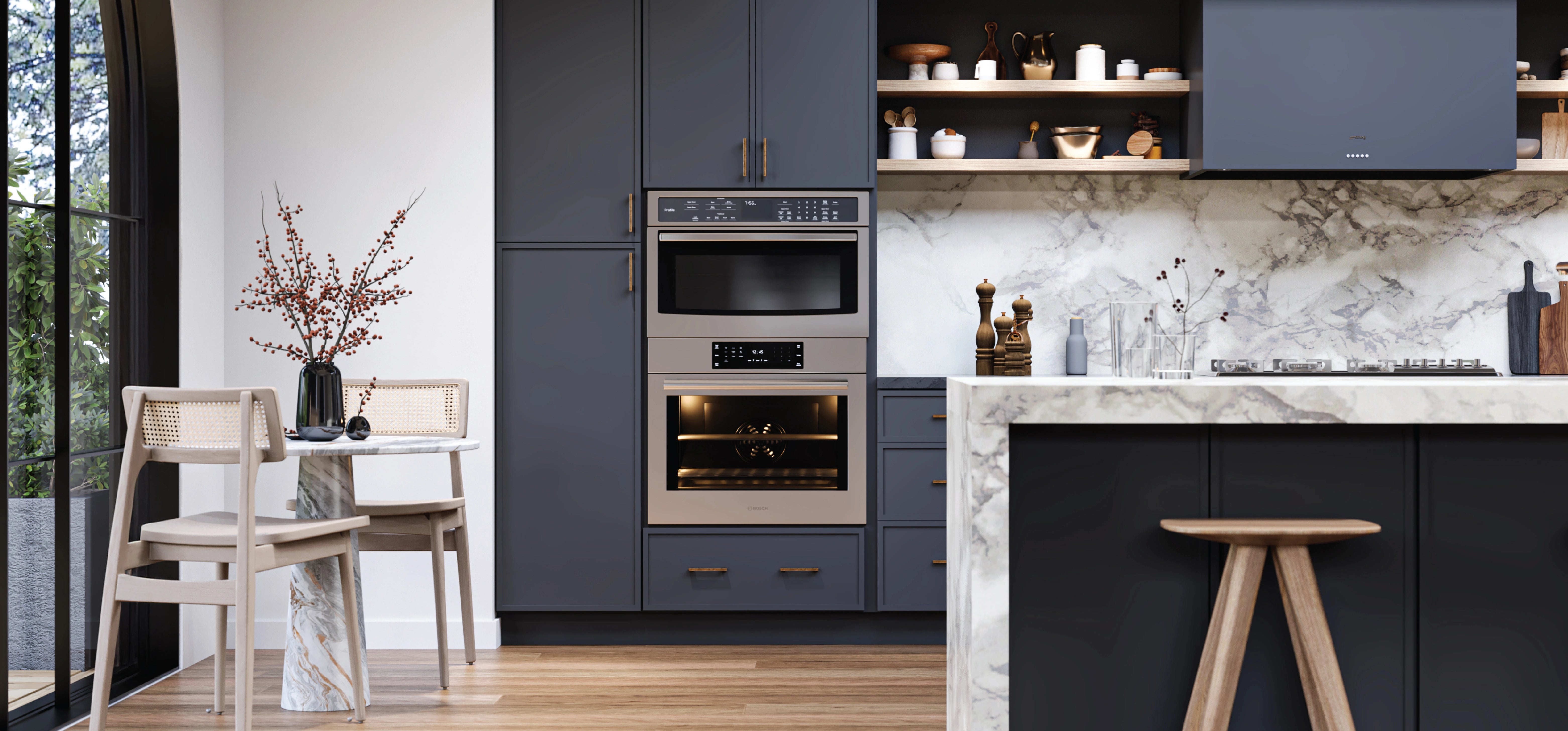 Fabuwood Allure Luna Indigo kitchen cabinets for contractors - exclusive wholesale trade program pricing