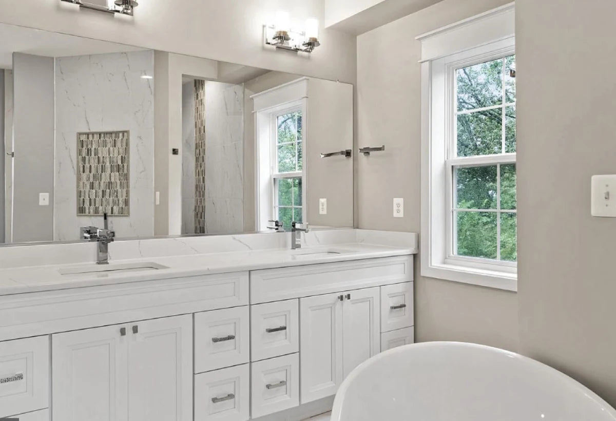 Fabuwood Allure Onyx Frost classic shaker style kitchen cabinets with solid wood construction