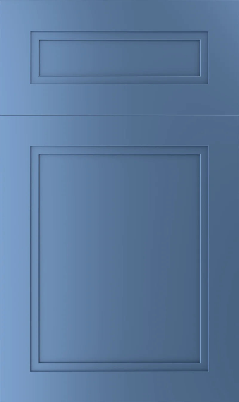 Cubitac Presto Bolt Denim Kitchen Cabinets - Contemporary Blue Slab RTA Cabinets