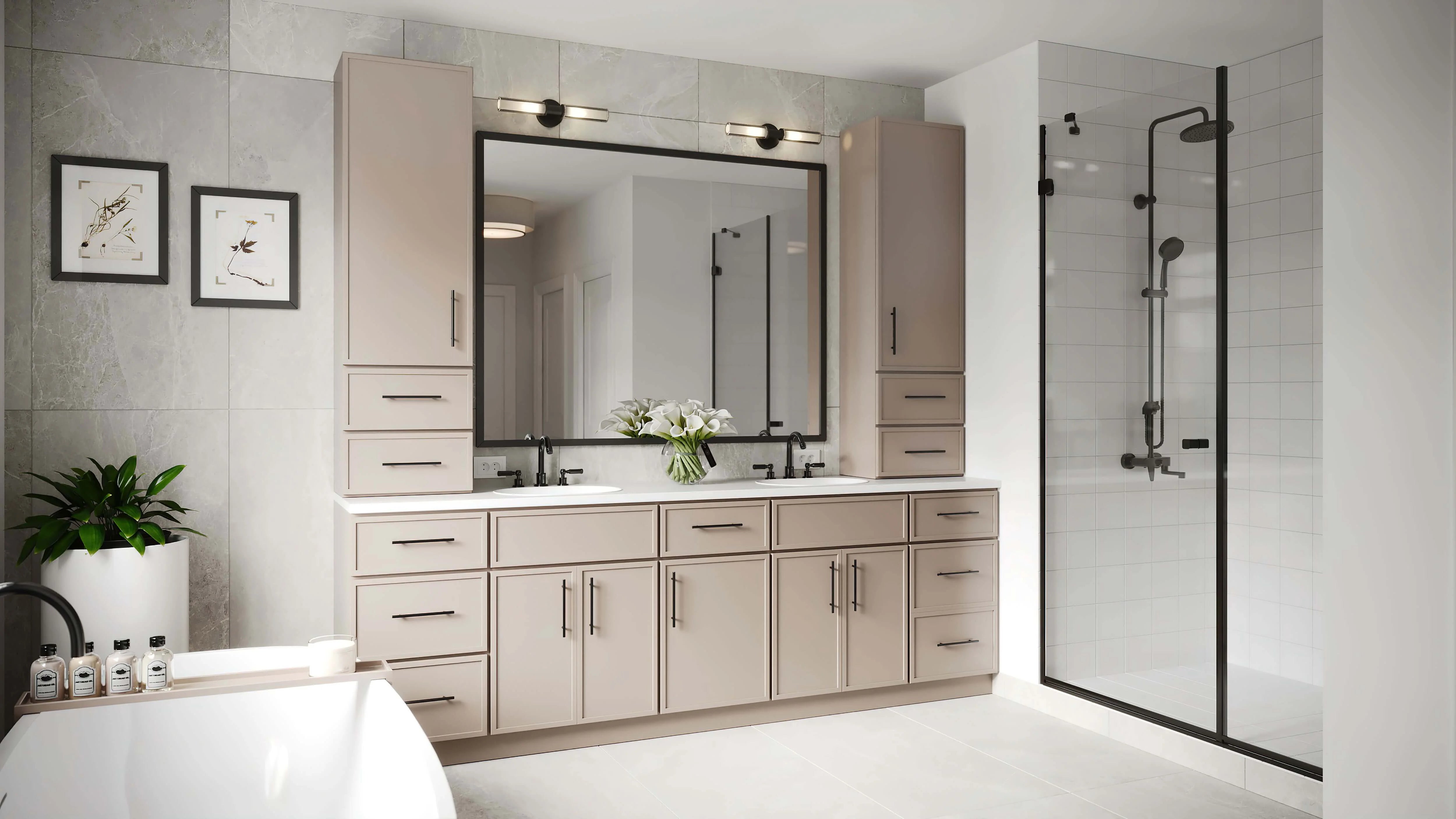 Cubitac Imperial Madison Dusk Kitchen Cabinets with Premium All-Wood Construction