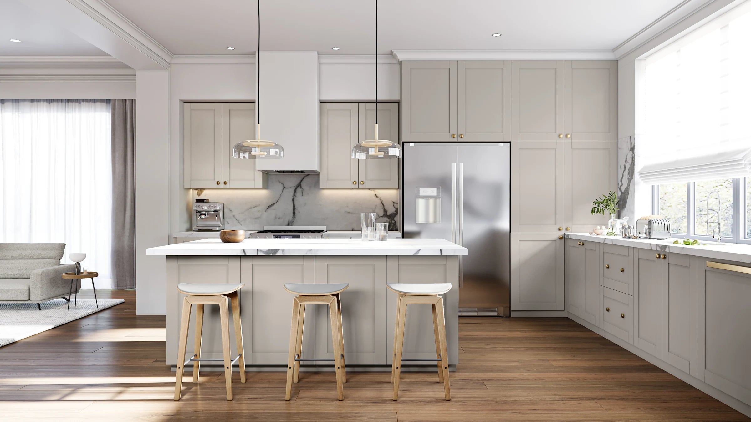 Fabuwood Illume Tuscany Matte Cashmere kitchen cabinets - Captivating Cabinets