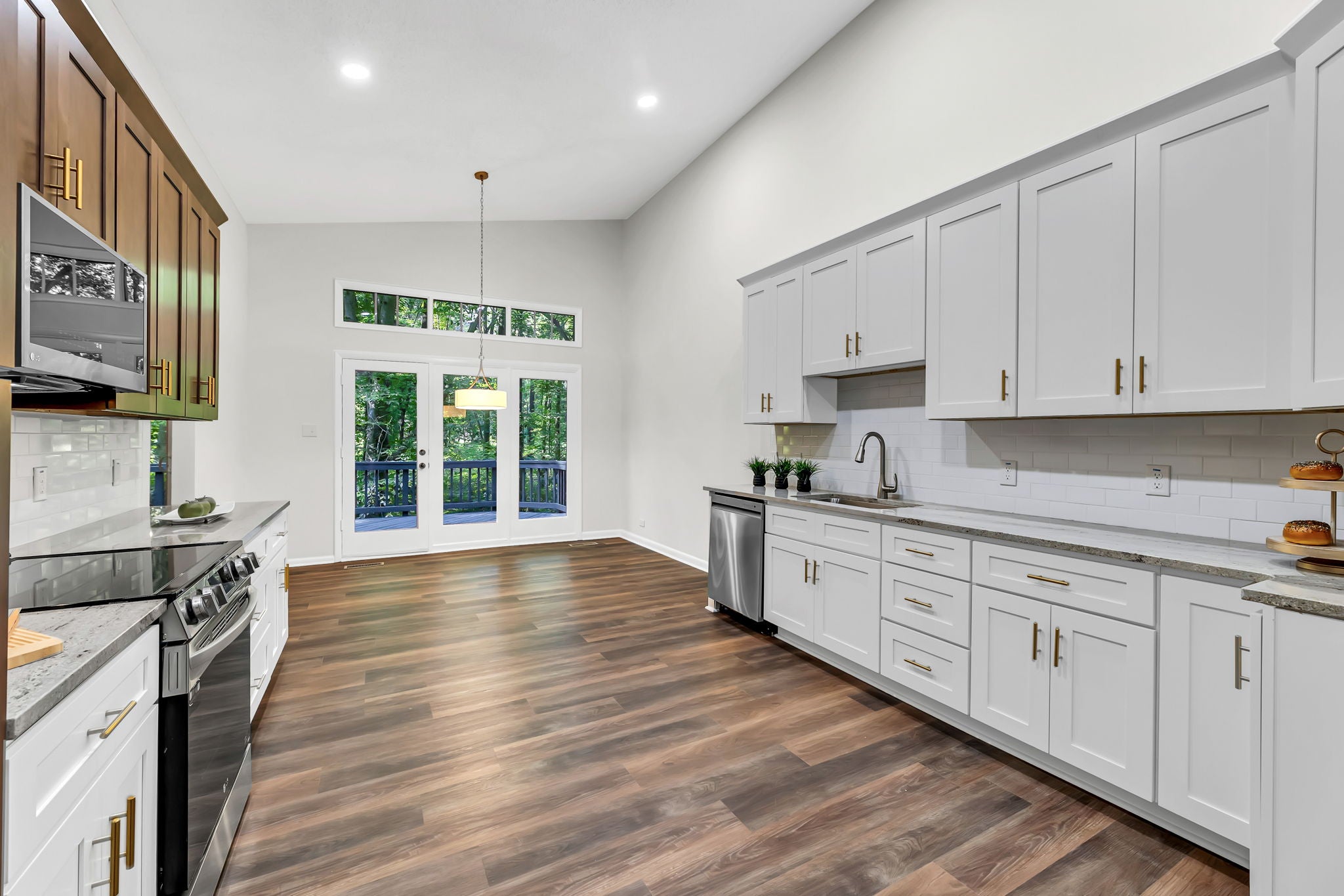 Homeowner reviewing kitchen cabinet designs