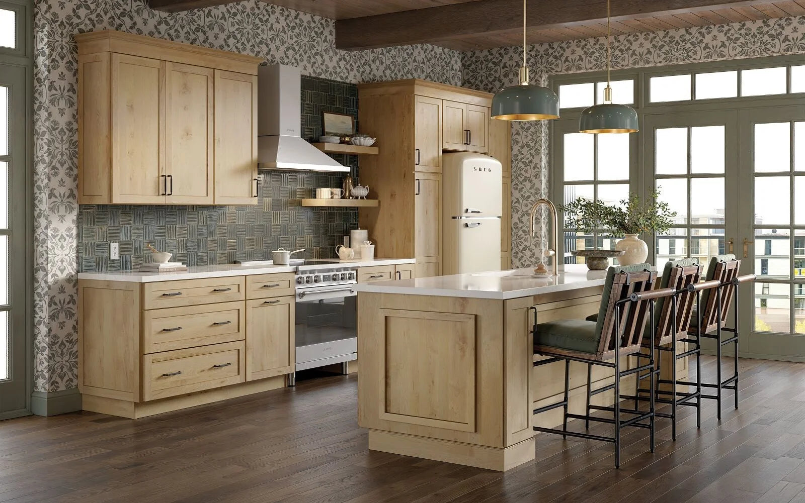 Mantra Omni modern Shaker kitchen cabinets showcasing full overlay design, clean lines, and versatile aesthetic with premium soft-close hardware