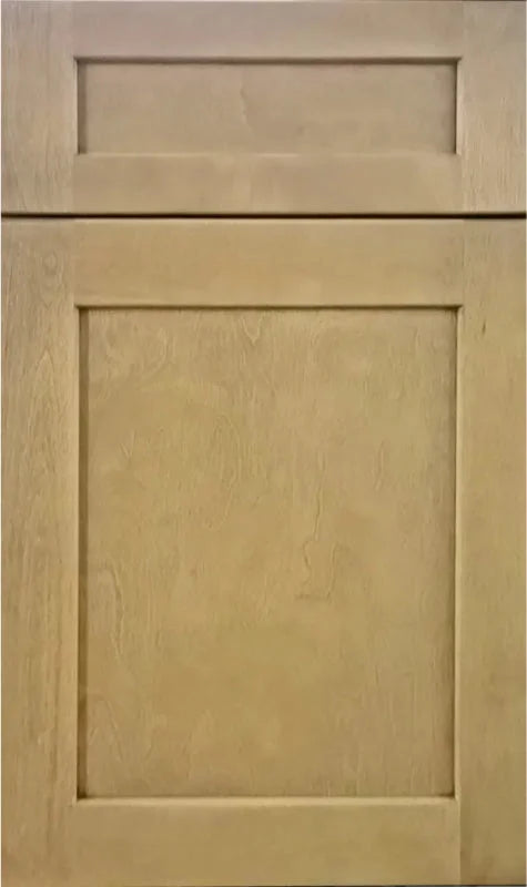 Modernform Natural Shaker cabinets with warm wood grain finish and authentic shaker style construction with visible wood texture