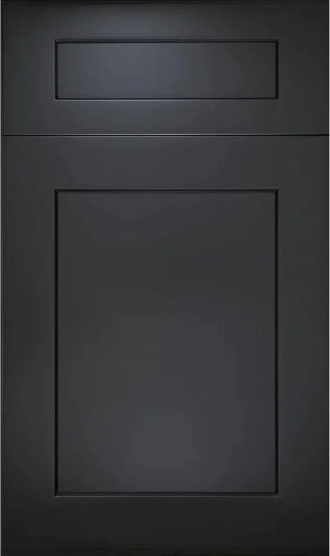Modernform Onyx Black Shaker cabinets showcasing rich black finish with traditional shaker door profile and full overlay design